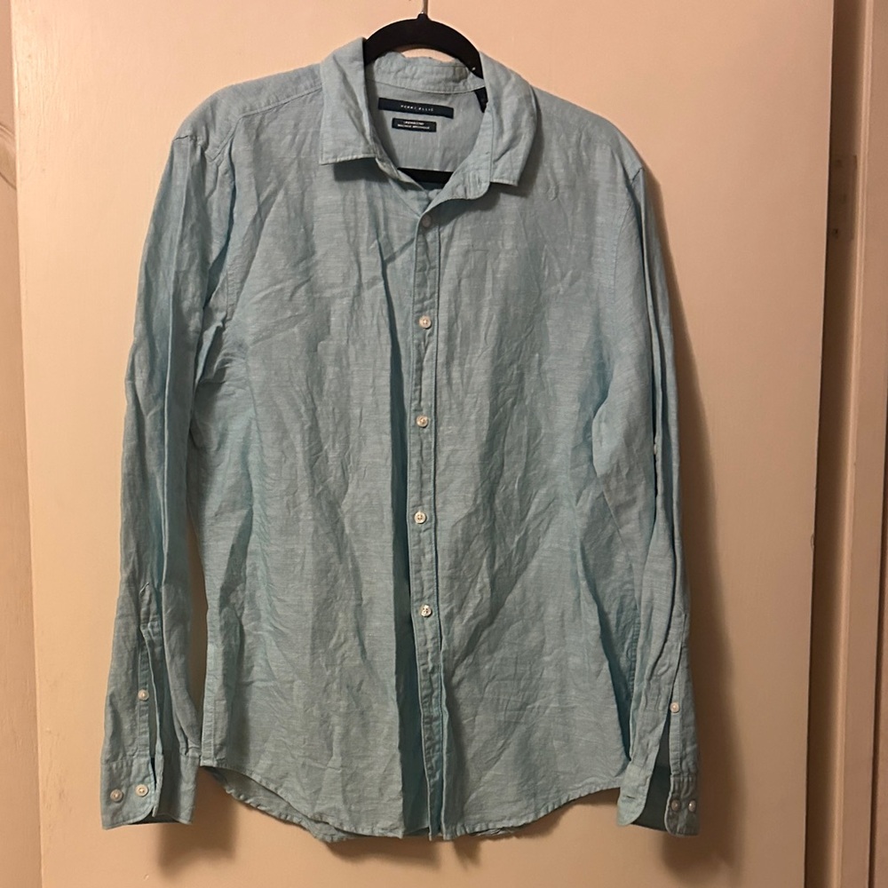 Perry Ellis Sky Blue Casual Button-Down Shirt